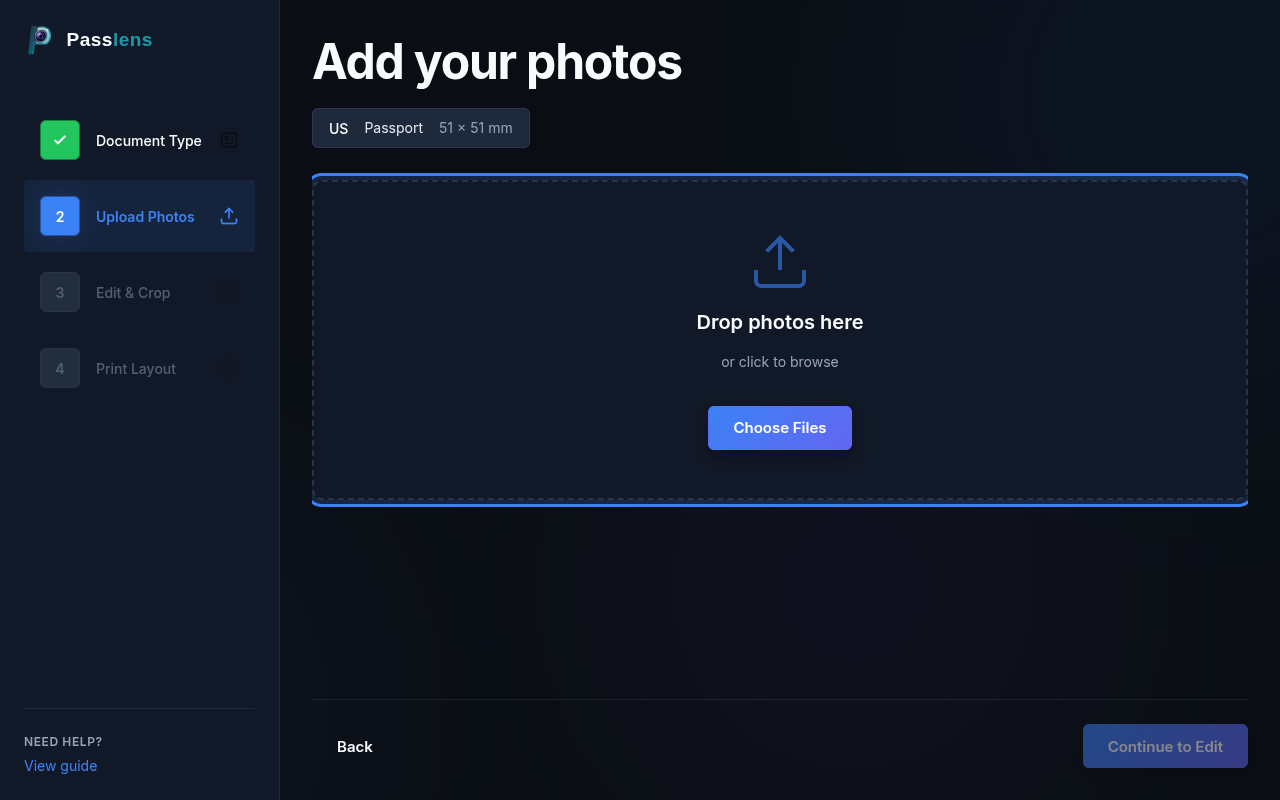 Upload drop zone
